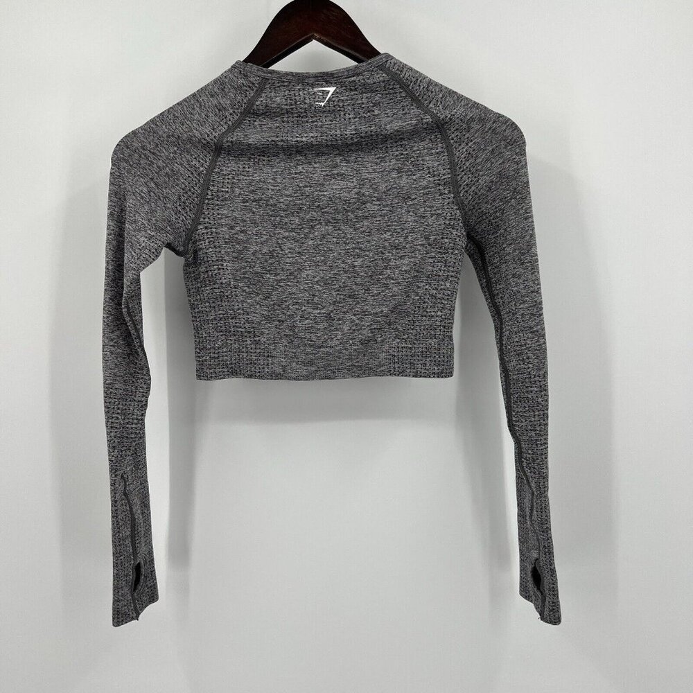 Gymshark Women's Cropped Activewear Top Tee Size S Small Gray - Picture 3 of 6